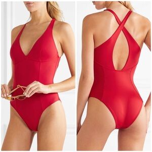 NWT Skin The Devon Cutout Swimsuit In Red One Piece Sz XS